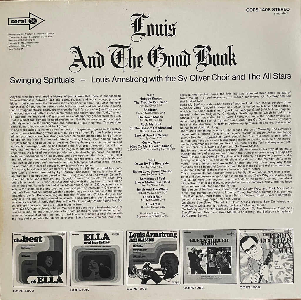 Louis Armstrong And His All-Stars With The Sy Oliver Choir – Louis And The Good Book | Reissue GER 70‘s